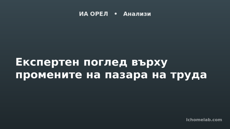 Експертен поглед върху промените на пазара на труда